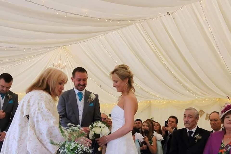 Beautiful marquee wedding ceremony in Scotland