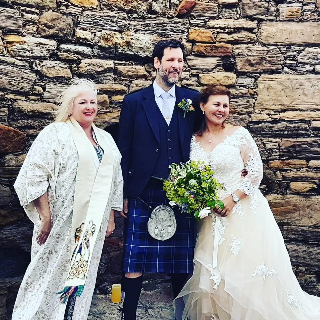 Wedding at historic stone wall venue